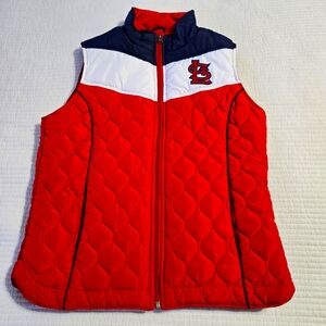 Women's St Louis Cardinals Insulated Red and White Quilted Vest size size Small